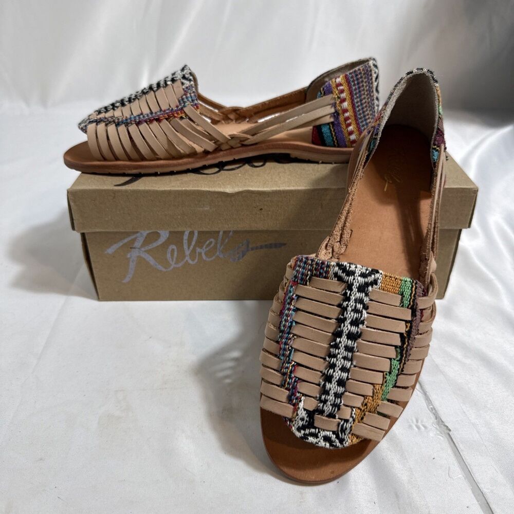 Rebels Darcy Southwest Sandals Womens 6.5M Natural Color Slip On Shoes